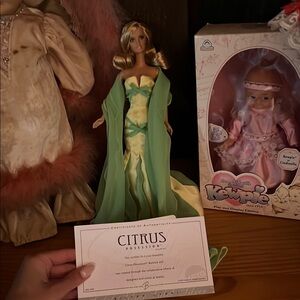 Mattel Barbie Doll in Green and Yellow Gown